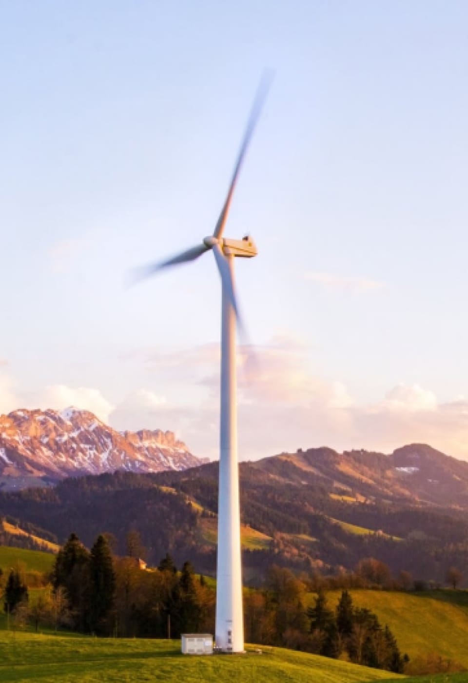 Wind turbine over background